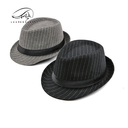 Autumn/Winter New English Men's Top Hat English Fashion Middle-Aged Striped Jazz Hat Men Casual Versatile Hat