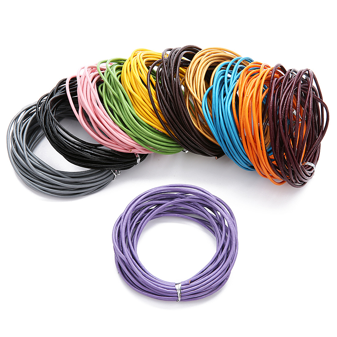 1 Stück Einfacher Stil Einfarbig Leder Seil Schmuckzubehör display picture 1