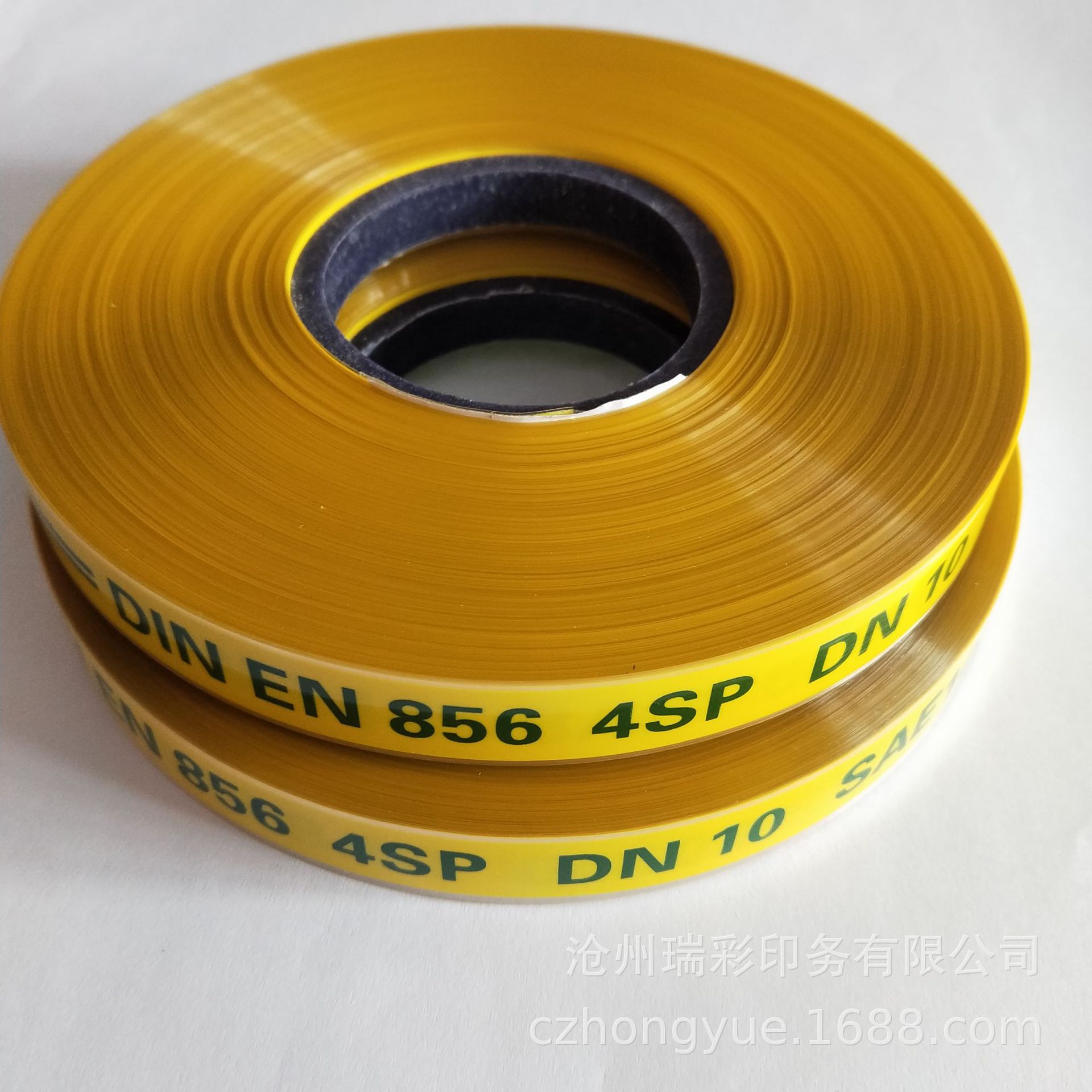 河北轮胎标厂胶管硫化标签 喷砂管硫化商标 热转移不变色胶管色带