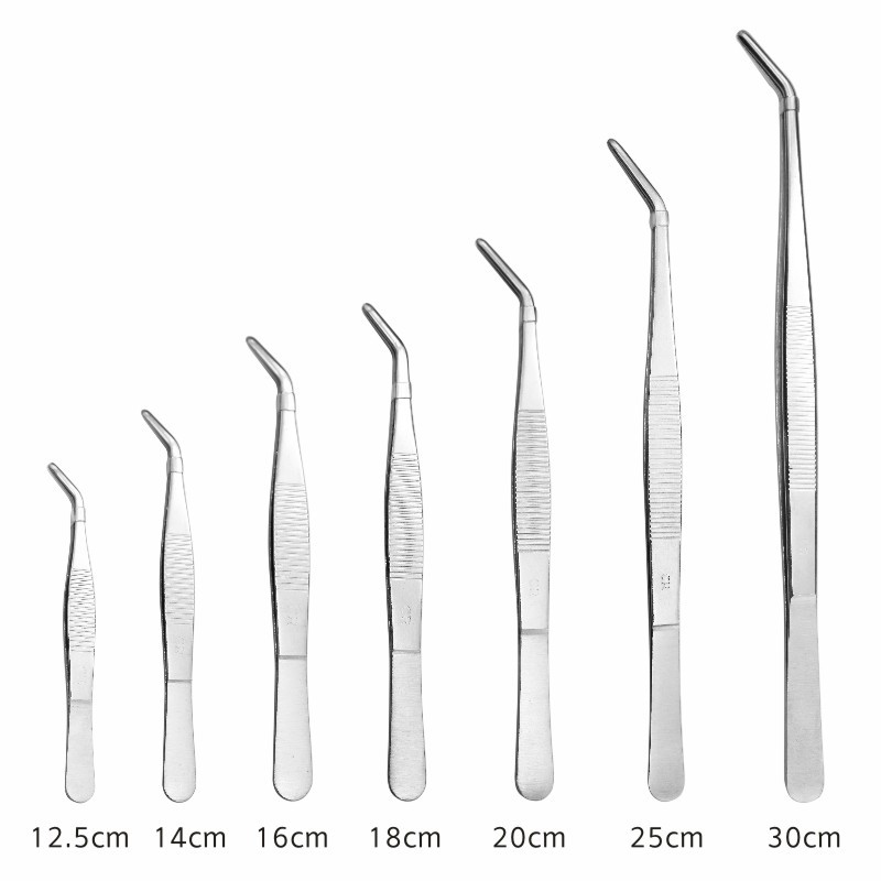 Pinzas de vestir de acero inoxidable directo de fábrica pinzas de codo engrosadas pinzas de jardinería refinadas clip de paisajismo pinzas dentadas