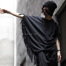 个性非主流男装韩版秀场夜店演出歌手蝙蝠袖男式宽松T恤厂家直销