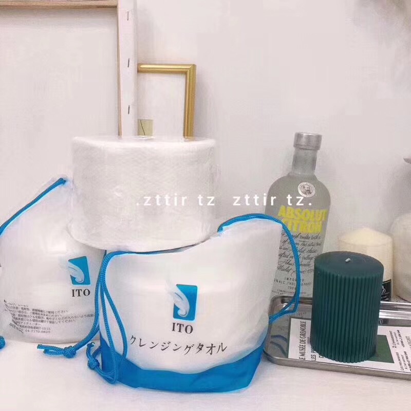 日本ito洗臉巾潔面巾家用紙巾壹次潔面巾加厚幹濕兩用珍珠棉全棉