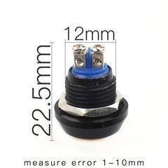 Cross-border 12mm spherical colorful metal small round waterproof push-button switch self-resetting momentary power start