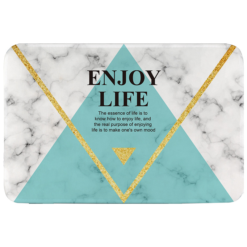 Estilo nórdico alfombra de baño impresa alfombra de piso no tejida ultra suave alfombra de piso de peluche corta alfombra de piso impresa absorbente doméstica