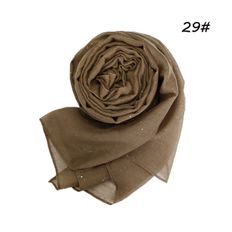 Women's Basic Lady Simple Style Solid Color Voile Cotton Linen Scarves display picture 5