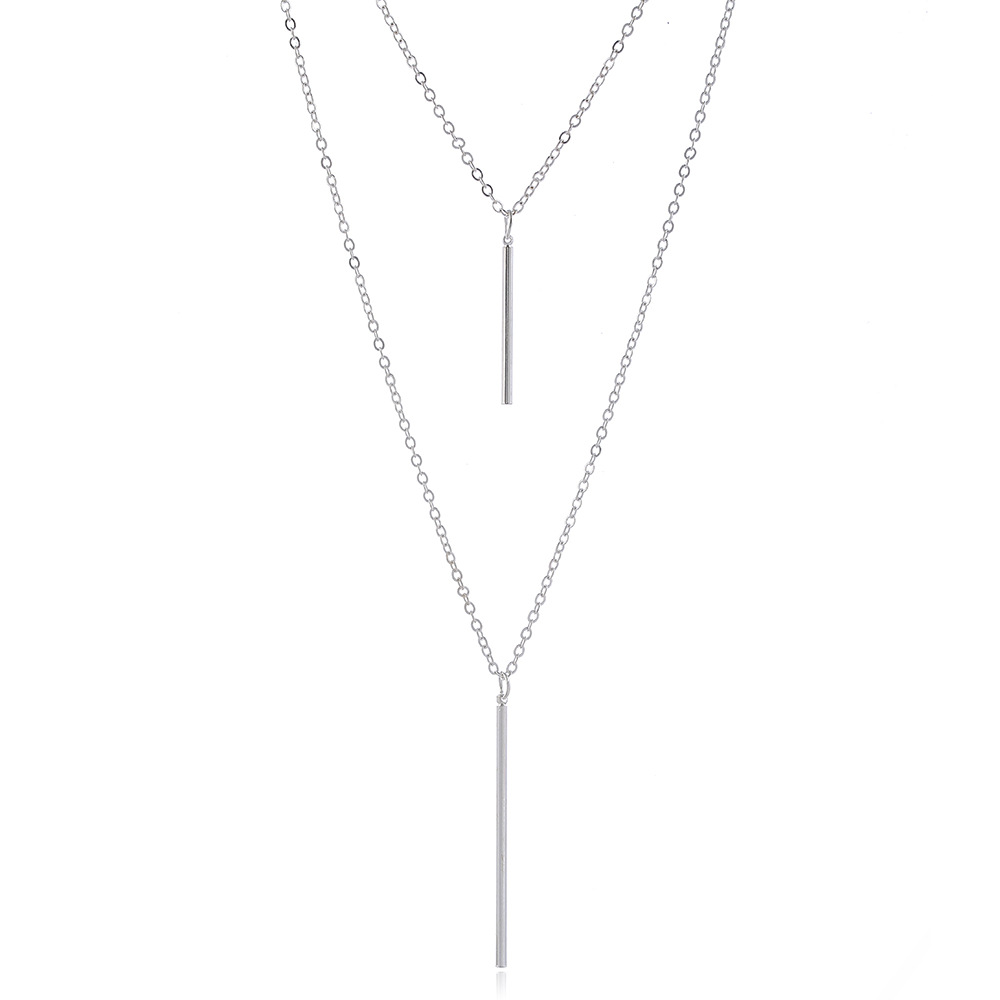 fashion metal geometric Y-shaped pendant long necklace