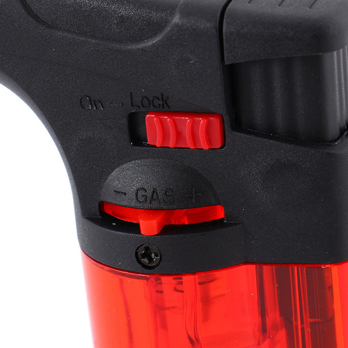 Qiaoling 001 transparent plastic welding gun inflatable windproof lighter home moxibustion lighter lock fire