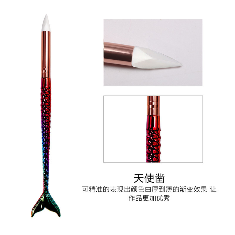 Cruz-frontera especial Sirena Varilla pluma de silicona manicura de silicona pluma de grabado hueco pluma pintada