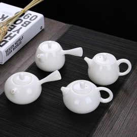 德化玉瓷茶壶简约单壶陶瓷泡茶器羊脂玉茶具可LOGO