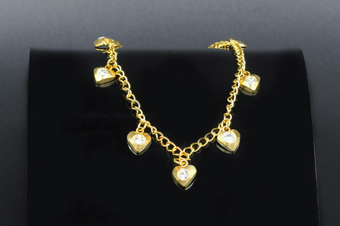 Fashion Geometric Stainless Steel Inlay Zircon Womenu0027S Anklet 1 Piece