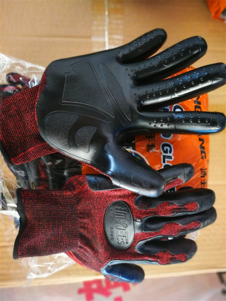 乳胶手套 厂家批发汤王耐磨防滑乳胶浸塑浸胶劳保手套 乳胶手套