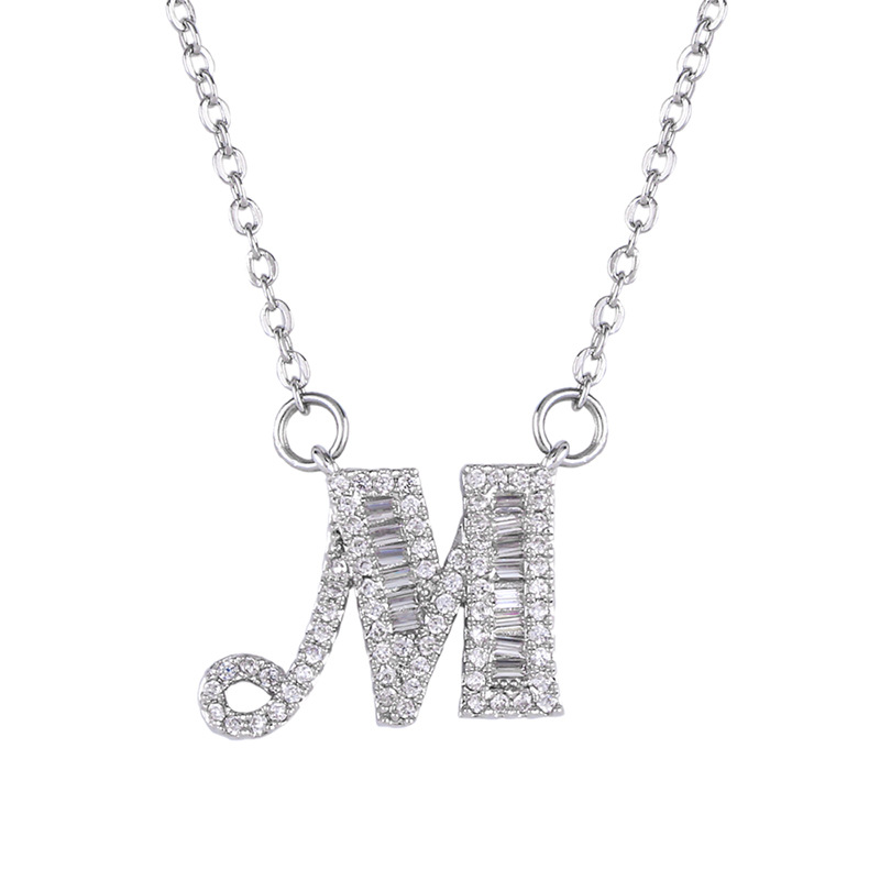 Last name alphabet pendant 26 English letters AZ adjustable necklace women