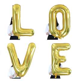 40寸大号字母铝膜气球批发英文字母生日LOVE数字1314充气装饰