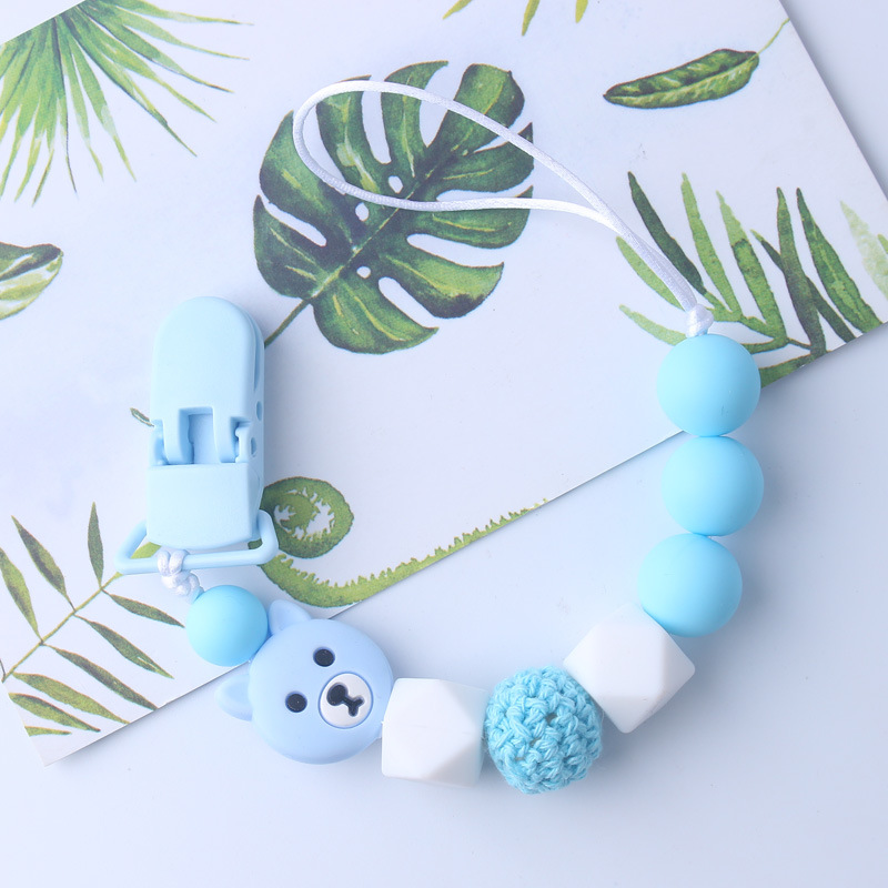 Bebé chupete anti-gota cadena bebé juguete de silicona chupete clip anti-gota banda Chew música anti-perdido cadena Nuevo