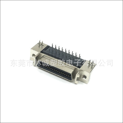 SCSI 36P母座弯插连接器,HPCN 36P插板母座,D型端子36P母座插板|ms