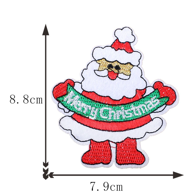 Hot-selling Christmas series embroidered fabric patch cartoon Christmas reindeer snowflake patch shiny embroidery badge wholesale iron-on