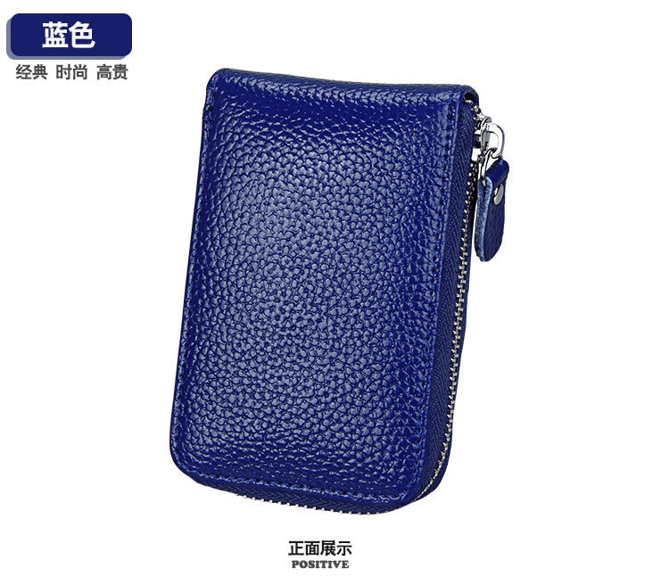 60g Weight Zipper Closure Type Business Occasion Genuine leather Material Solid Color Pattern Unisex Gender Coffee, Royal Blue, Orange, Dark Blue, Pink, Purple, Red, Green, Yellow, Black Color Unisex Solid Color Genuine Leather Coffee Royal Blue Orange Zipper Card Holders 23