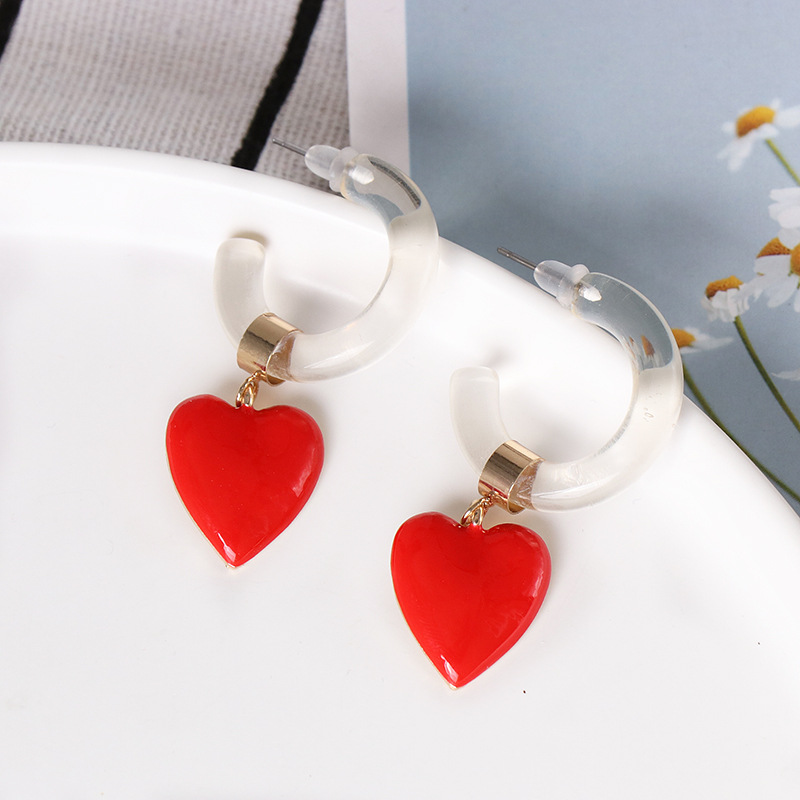 Exaggerated Earrings Heart Earrings Women display picture 1