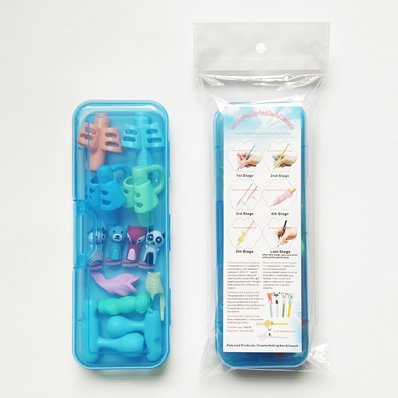 Lote de fábrica titular de la pluma del estudiante de la escuela primaria nuevos niños papelería pegamento suave corrector de escritura caja de la pluma de corrección con caja de lápices