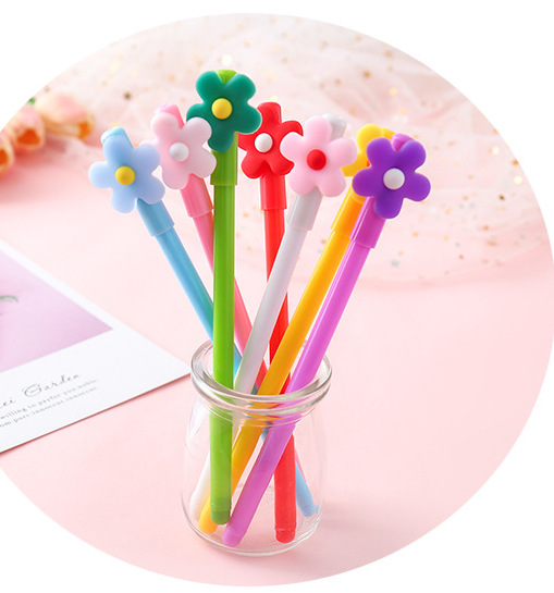 Hot Creative Cute Small Flower Candy Color Gel Pen Cartoon Student Writing Tools Office Sign Pen Wholesale