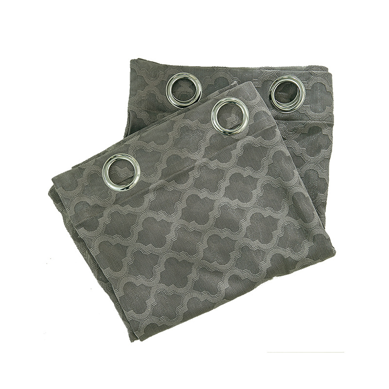 Factory direct warp knitted window screen screen striped screen curtain White gray window screen finished Nordic wind window screen