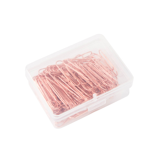 Cross-border metal electroplating rose gold special-shaped paper clips wholesale paper clips boxed office stationery paper clips