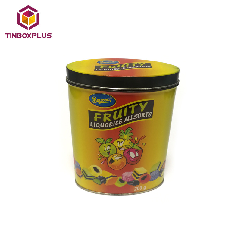 厂家批发糖果食品包装铁皮盒子 椭圆形休闲糖果零食包装铁罐