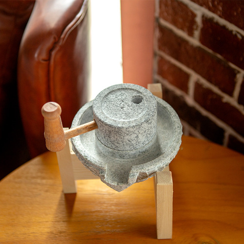 Natural ornamental small stone mill home decoration small ornament creative gift retro grinding stone antique decoration