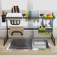 Stainless steel kitchen rack sink sink bowl plate rack drain dish rack knife, fork and chopstick storage