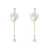 Trend long fashionable advanced earrings with tassels from pearl, Korean style, flowered, high-quality style