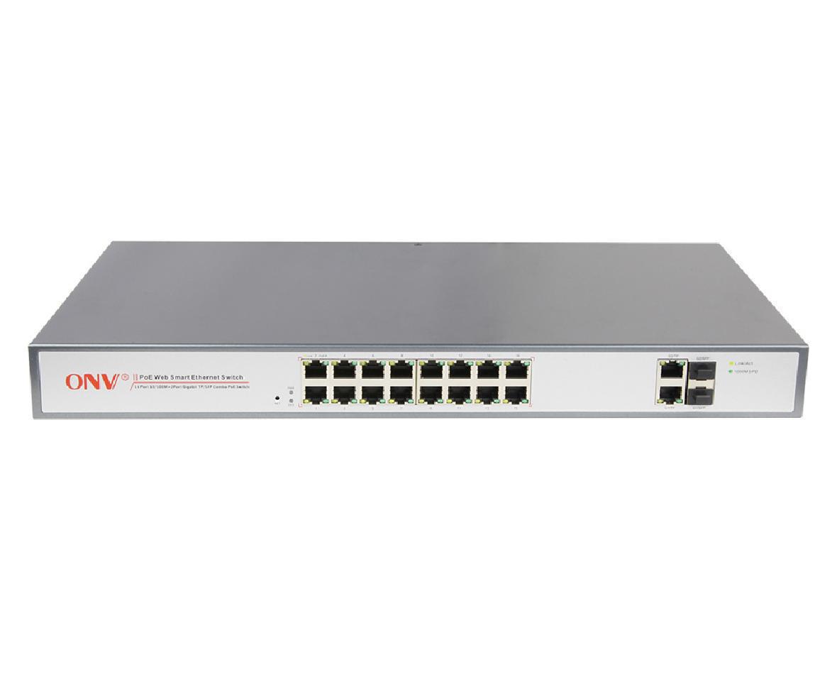 16口百兆poe供电网络监控交换机2光口千兆ONV-POE31016PF