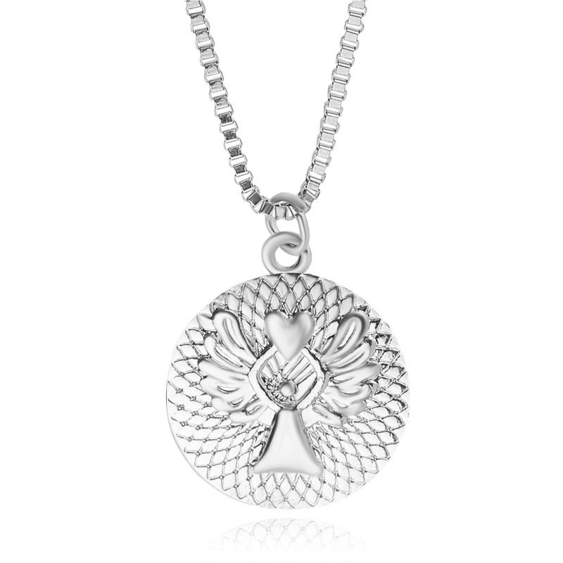 Commerce Extérieur Populaire Style Collier Femme Clavicule Chaîne Européenne Et Américaine De La Mode Cool Lettre Amour Ange Gardien Pendentif Collier Accessoires display picture 1