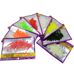 Threaded T-tail Soft Worm 20-Pack 5cm/6cm Soft Fish Lure Bait Casting Lure Realistic Fishing Gear