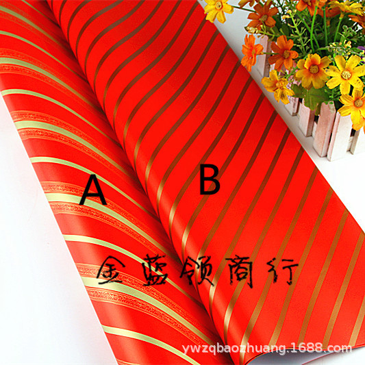 80g 大红新年条纹礼品包装纸 墙纸 精品店小礼品包书纸 喜庆用纸
