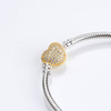 Base golden bracelet heart shaped, fresh chain, silver 925 sample