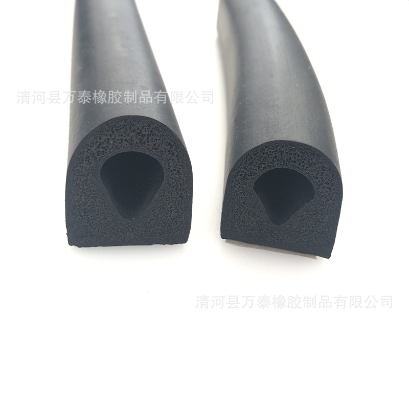 三元乙丙D形发泡自粘型防撞橡胶条 EPDM半圆型空心防水海绵密封条