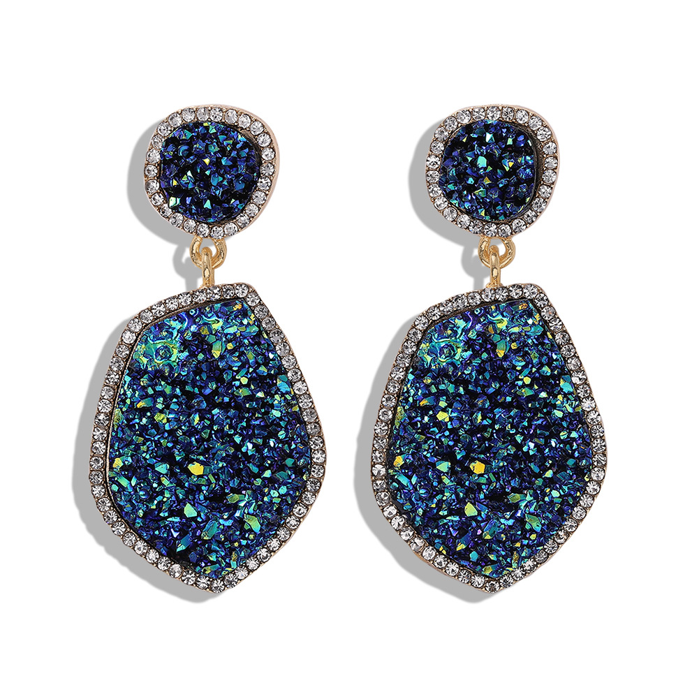 Frosted Alloy Earrings With Diamonds display picture 5