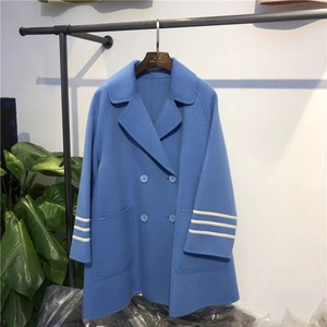 新款双面羊毛呢子大衣女士中长款欧洲站羊绒外套加厚阔形大衣双面