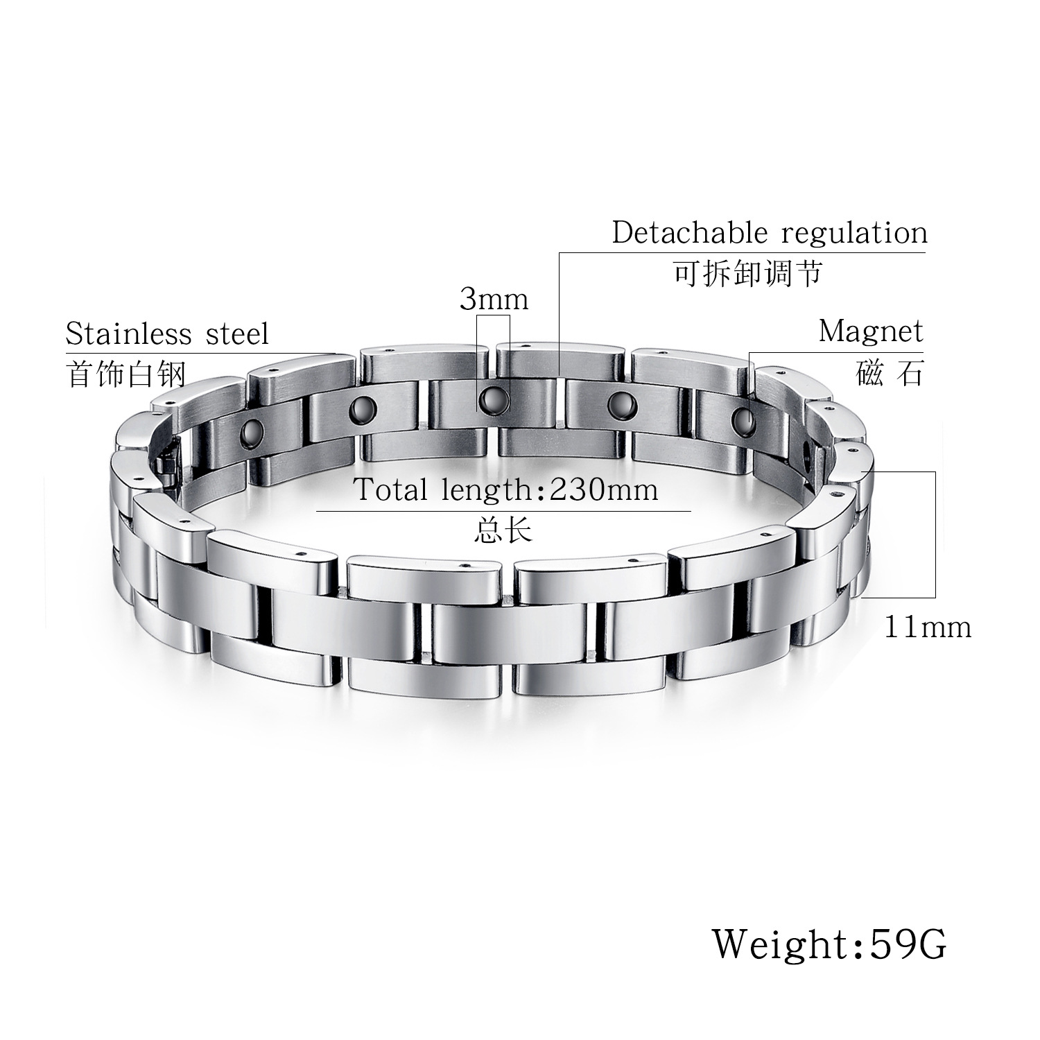 Supply Factory Price Wholesale Cross-Border Jewelry Titanium Steel Trendy Bracelet Classic Men's Titanium Steel Bracelet