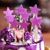 One pack of 10 birthday pentagram cakes plug -in decorative baking material 10 color optional DIY set