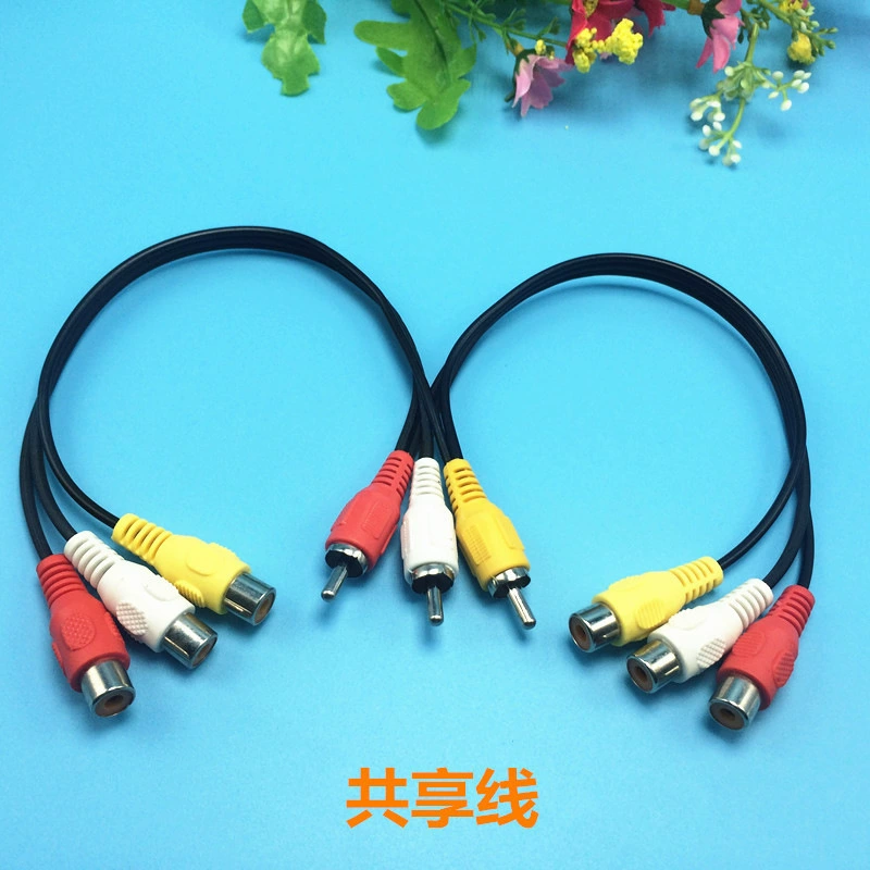 AV одна-две линии Lotus головка 3 штекер на 6 женских DVD-приставка, подключенная к телевизору RCA одна-две видеолинии