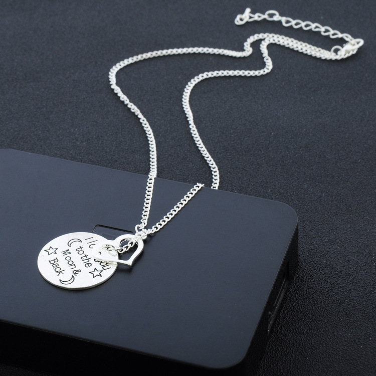 New fashion letters I love you to MoonBack love necklace yiwu nihaojewelry wholesale