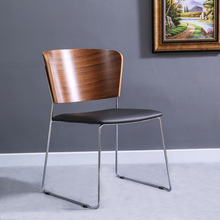 酒店办公室写字椅工作室公司职员办公椅弓形脚家用不锈钢椅子