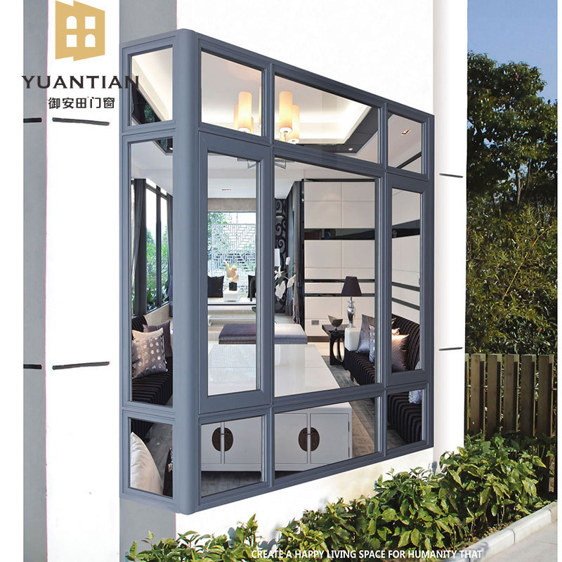 Custom Factory 50 Broken Bridge Casement Hollow Soundproofing Glass aluminium alloy window balcony bedroom Pest control dustproof