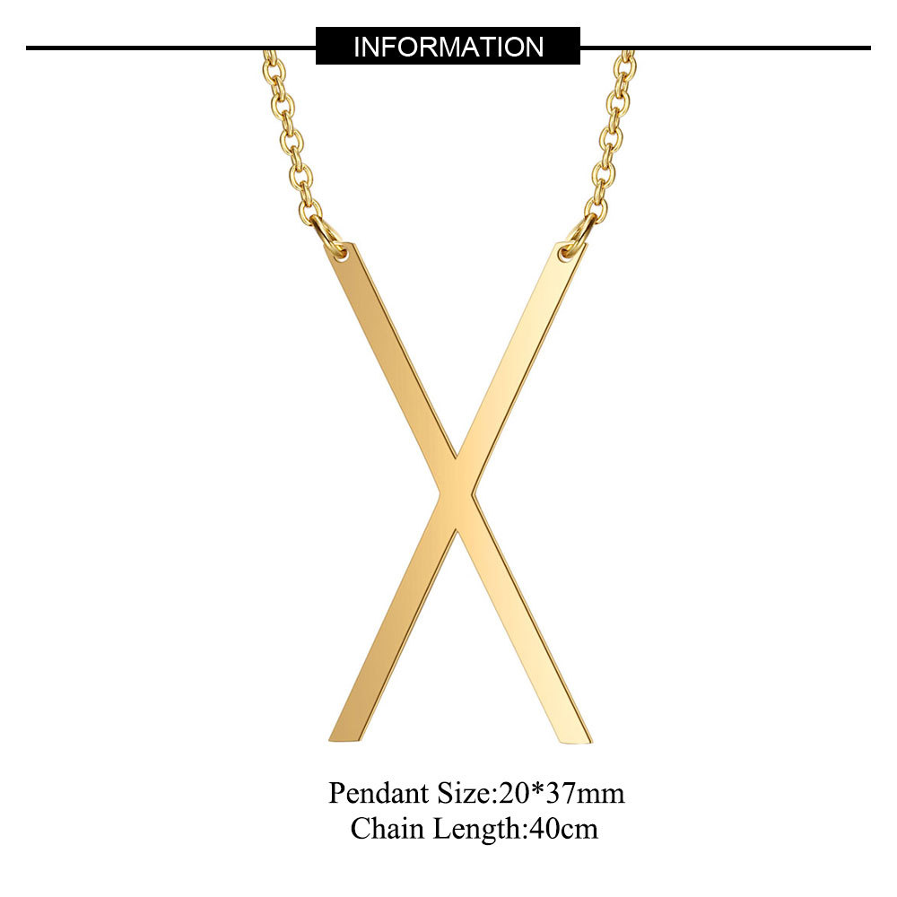 Stainless Steel Fashion Polishing Letter Necklace display picture 24