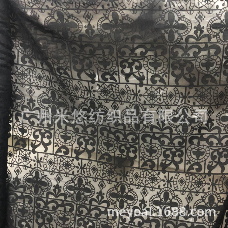 抽象几何 组合图腾 镂空蕾丝 涤棉 烧花烂花 童装 女装 衬衫面料