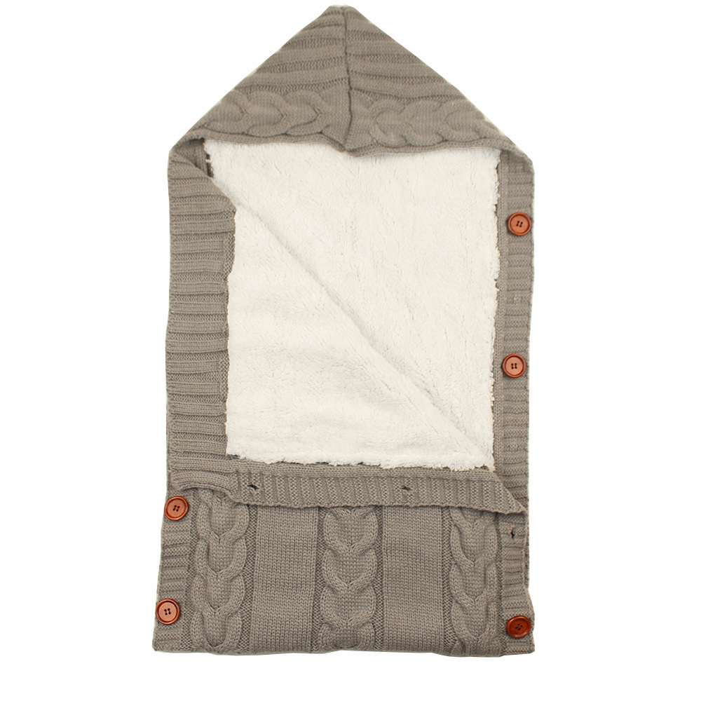 Warm Baby Blanket Knitted Newborn Swaddle Wrap Soft InfantSleeping Bag Footmuff Cotton Envelope For Stroller Accessories Blanket