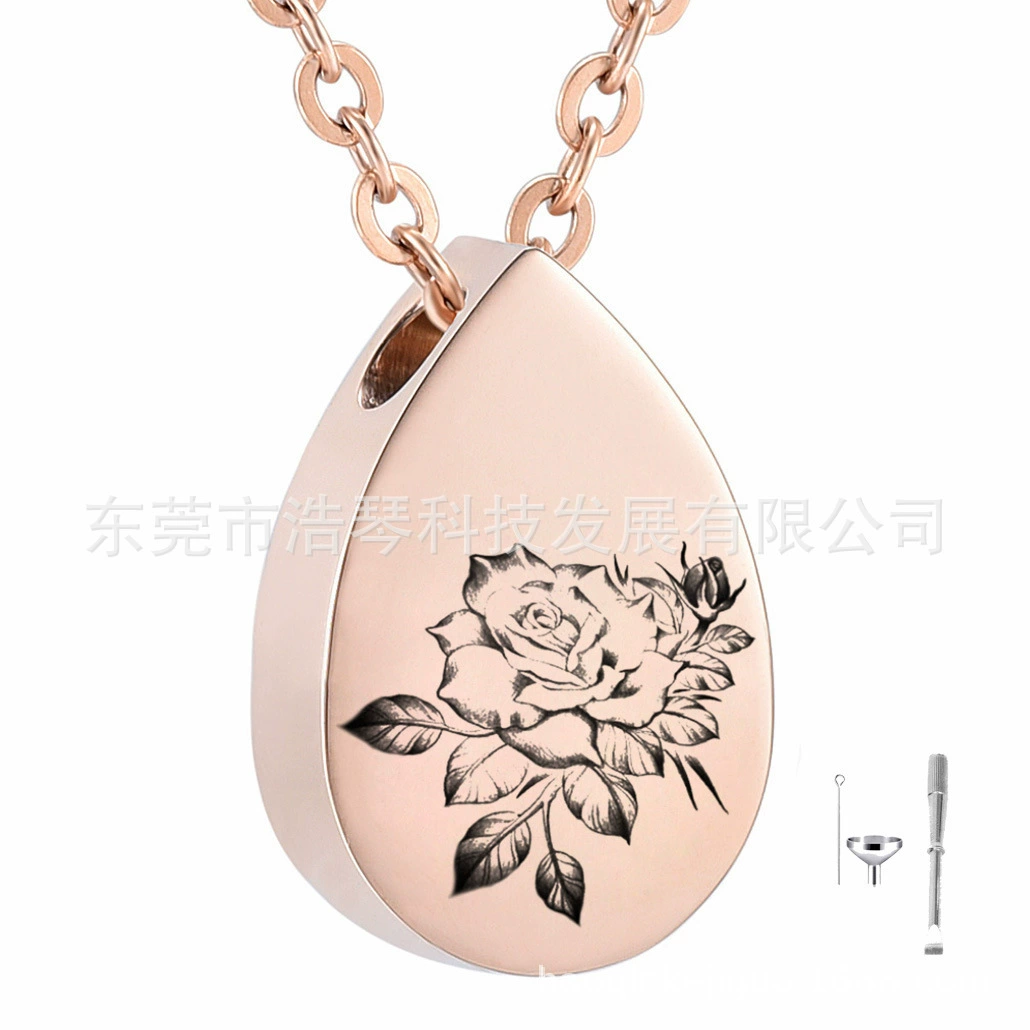 Трансграничное горячее продавая ожерелье пепла любимчика розовое золото КАПЛЕВИДНАЯ шкатулка для цветов кулон аксессуары для флаконов духов