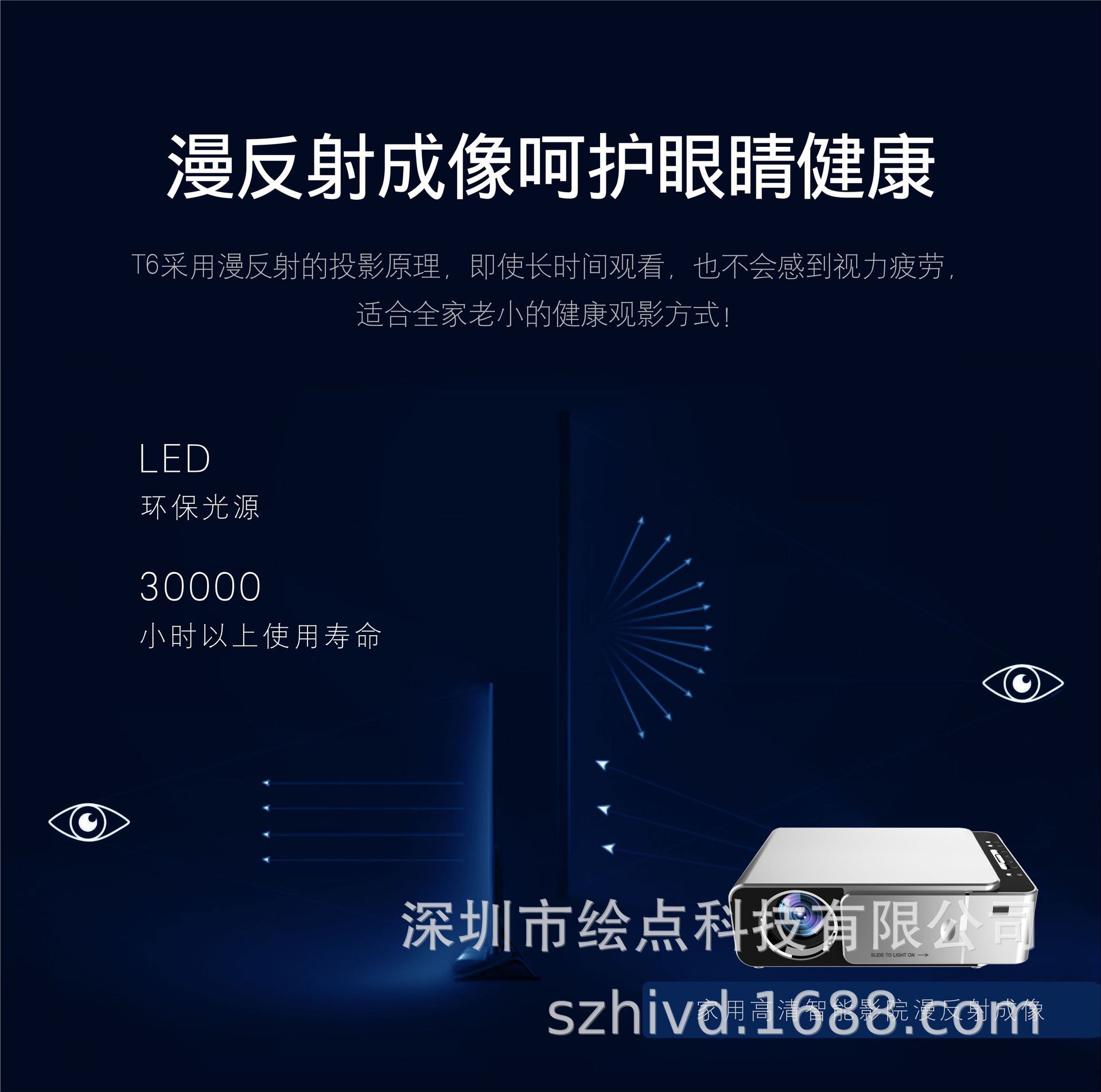 微型投影机_2019乐施家用高清投影仪迷你便携式投影机 -