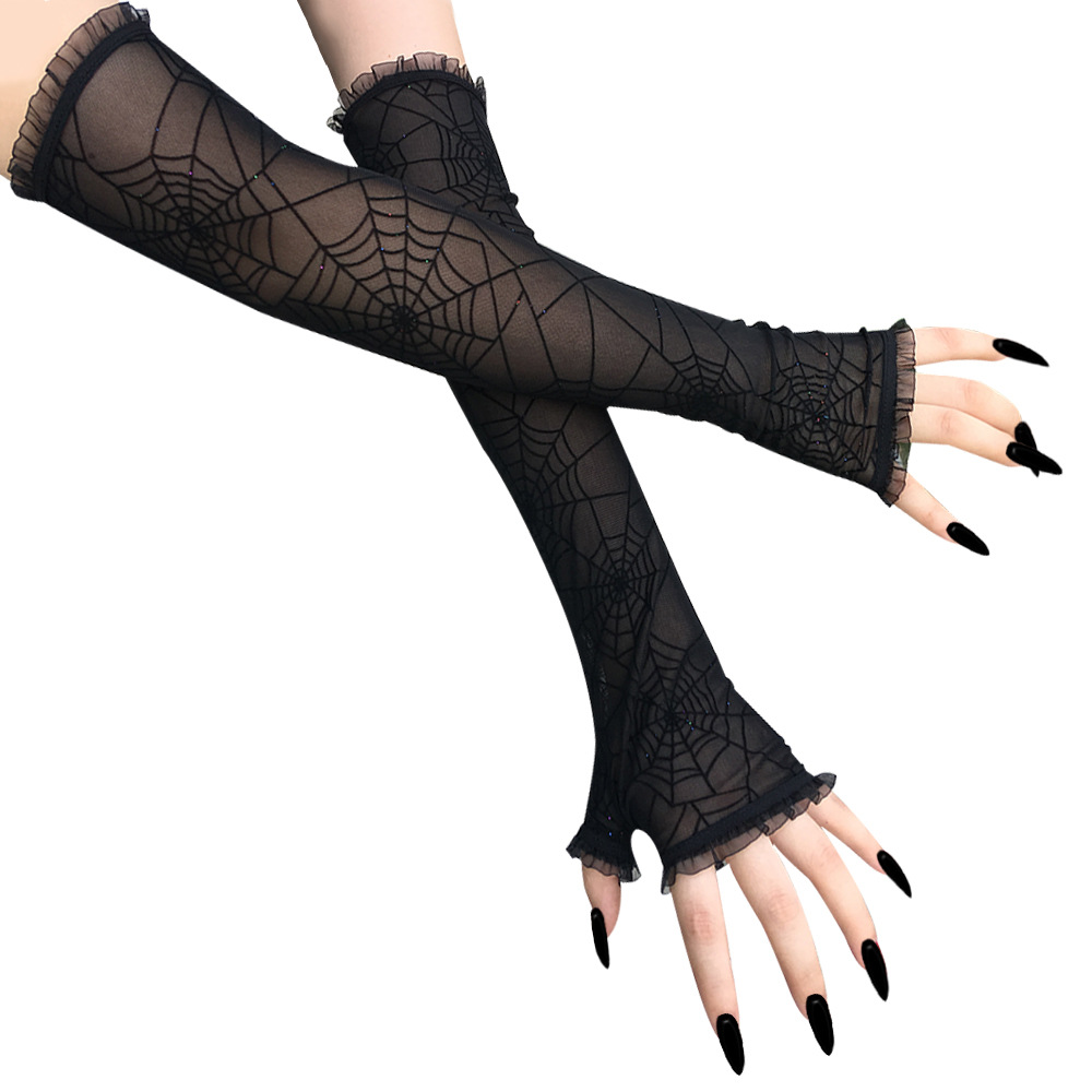 Halloween Festival Women'S Simple Style Spider Web Gloves